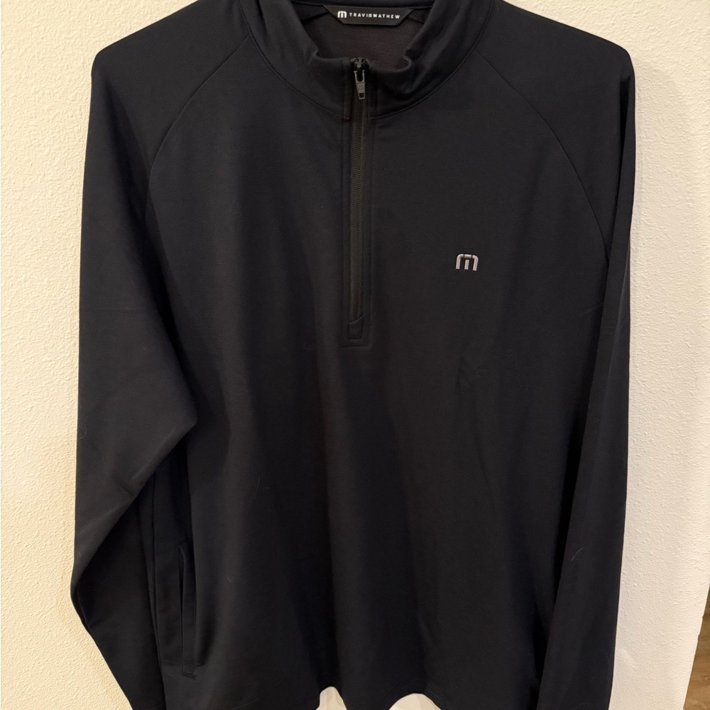 TravisMathew Black Quarter-Zip Pullover